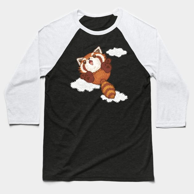 Red panda jump Baseball T-Shirt by sanogawa